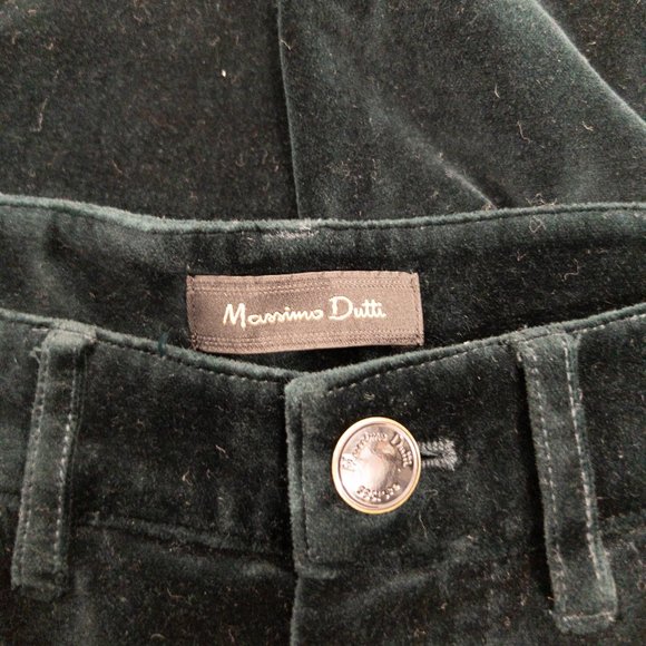 Massimo Dutti Velvet Pants  Green Size‎ 4 Slim - Picture 6 of 7